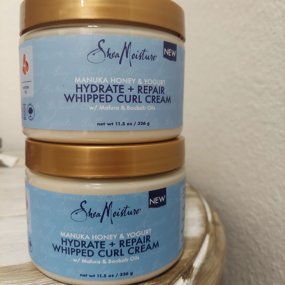 2 Shea Moisture Manuka Honey Yogurt Hydrate + Repair Whipped Curl Cream 11.5 oz